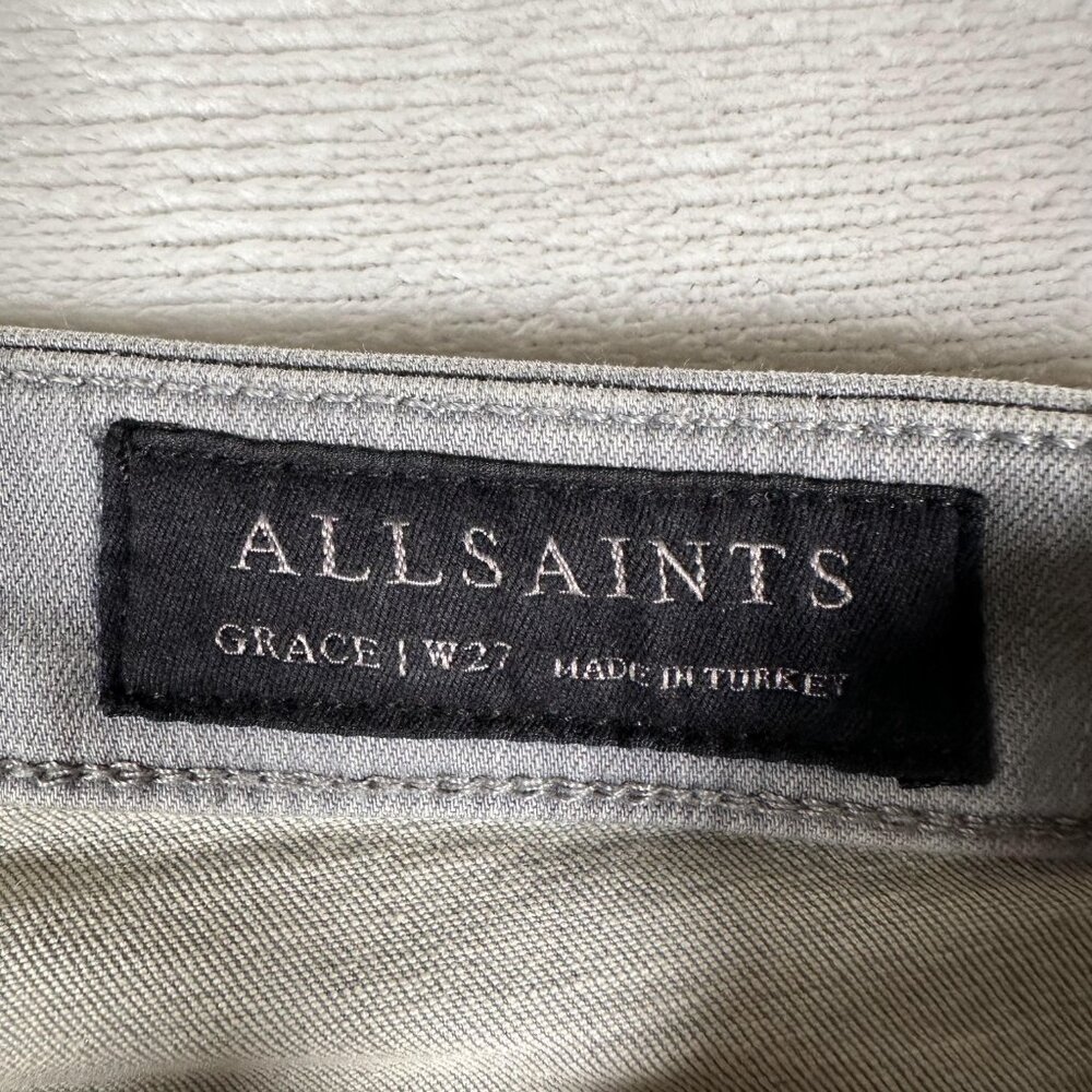 All Saints Grace Jeans Women Size W27 L29 Gray Skinny Denim Cotton Blend GUC - Picture 7 of 10